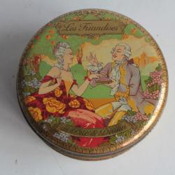 Boîte tôle lithographiée biscuit Les friandises au duc de Praslin