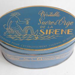 Boîte tôle lithographiée bonbon Sucre d'orge Sirene Royat Auvergne