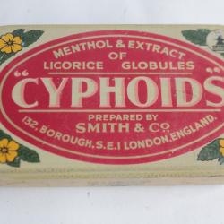 Boîte médicaments tôle lithographiée Bonbons menthol Cyphoid's
