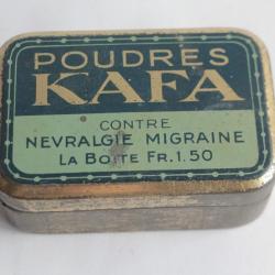Boîte médicaments tôle lithographiée Poudres Kafa