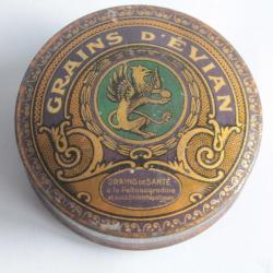 Boîte médicaments tôle lithographiée Grains d'évian Pharmacie