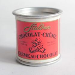 Boîte chocolats tôle lithographiée Echantillon Stalden Alpes Bernoise