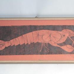 Lithographie originale Écrevisse Pierre Reymond 1960