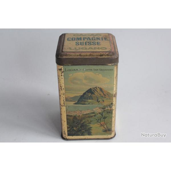 Bote chocolats tle lithographie Cacao compagnie Suisse Lugano