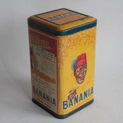 Boîte chocolat cacao BANANIA tôle lithographiée y'a bon Chicorée