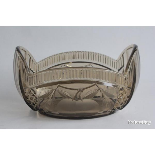 Coupe Jardinire verre fum taill 1930