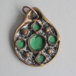 Pendentif laiton émaillé ST LUC design moderniste