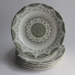 5 Assiettes Terre de fer Fine Ware vert