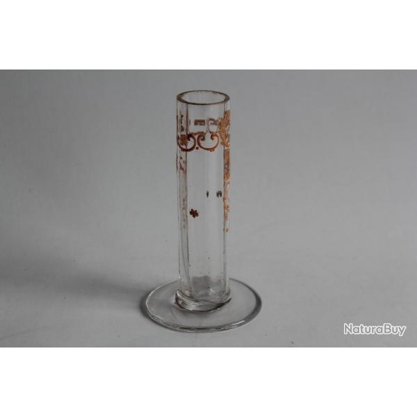 Ancien Vase Soliflore cristal maill or Saint Louis