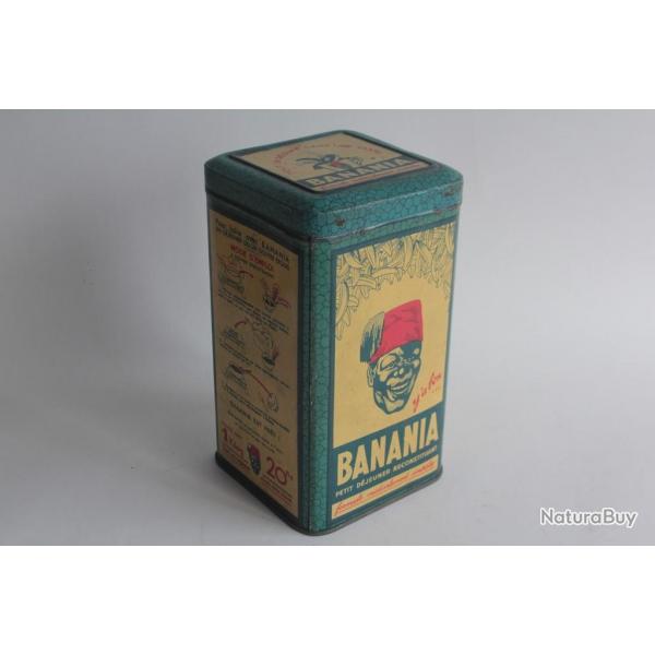 Bote chocolat cacao tle lithographie BANANIA bleue Caf