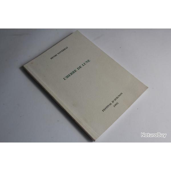 Livre L'herbe de lune Henri Noverraz ddicac