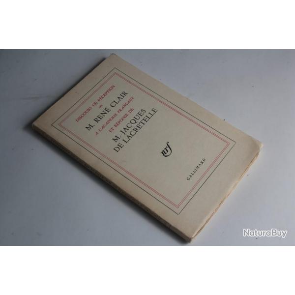Livre Discours de rception Ren Clair ddicac Jacques Lacretelle 1962