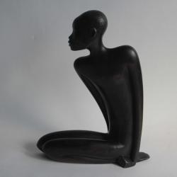 Franz HAGENAUER Bronze Viennois Femme assise africaine WHW Autriche