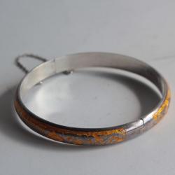 Bracelet jonc argent émaillé