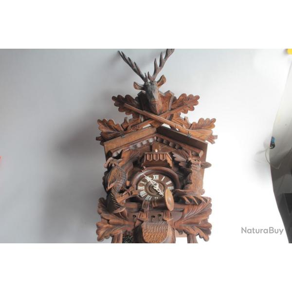 REUGE Pendule Coucou 8 jours 60 cm Fort Noire