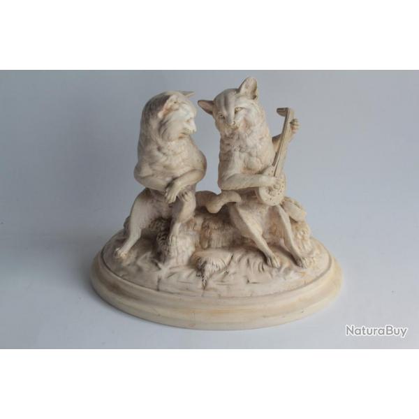 Alfred Puschel Sculpture pltre Chats mnestrels