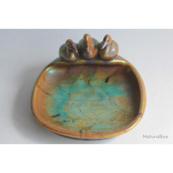 Cendrier porcelaine canard Zsolnay Pecs Hongrie