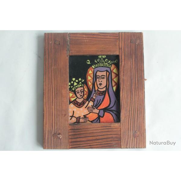 Icne Peinture fixe sous verre Vierge de Czestochowa