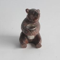 Porte dé à coudre Ours bois sculpté Art populaire Forêt Noire