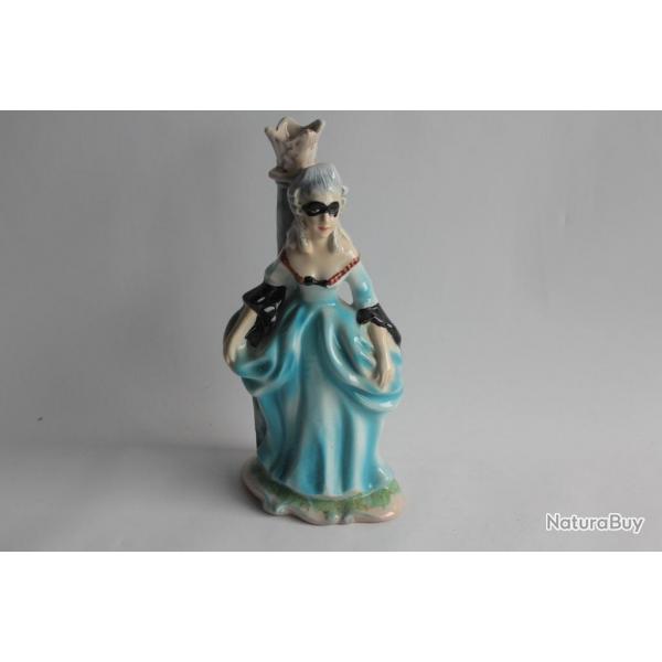 Bouteille cramique Femme masque robe bal