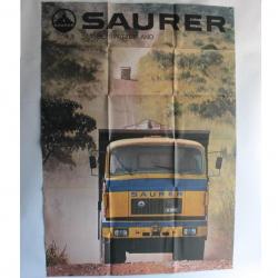 Poster publicitaire Camion SAURER Suisse programme d'exportation
