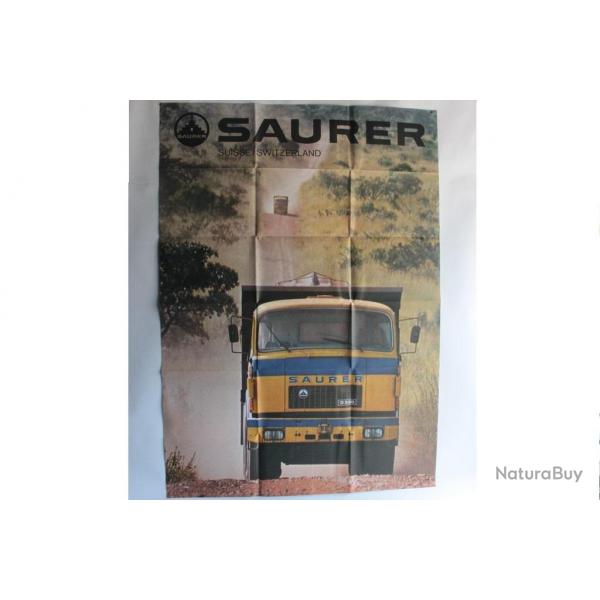 Poster publicitaire Camion SAURER Suisse programme d'exportation
