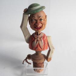 Bouchon à système bois sculpté Art Populaire