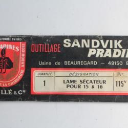 Lame ébrancheur pour n°15 & 16 Sandvik Pradines