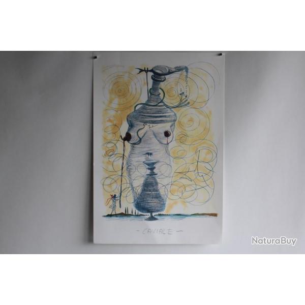 SALVADOR DALI Lithographie Femme surraliste bquille Giacomo Casanova