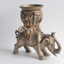 Brûle parfum Lampe à huile orientaliste bronze Éléphant XIXe siècle