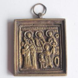 Petite icône de voyage bronze Sainte Julitte Saint Cyr Russie