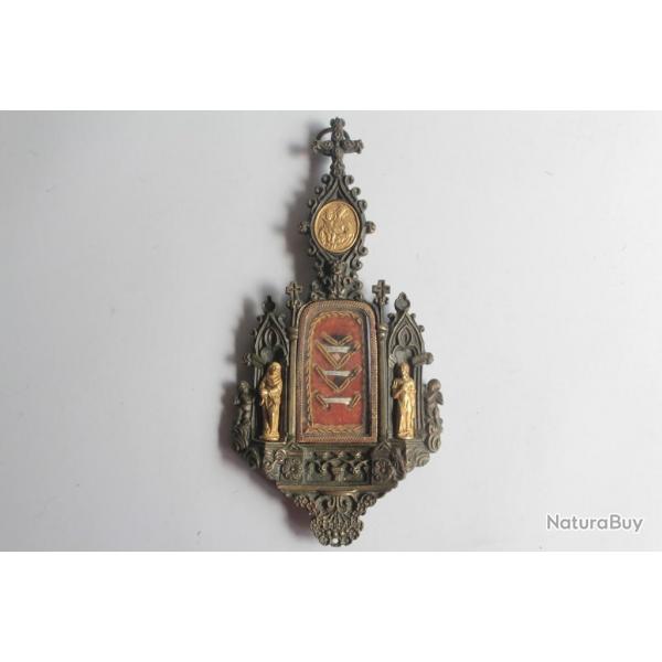 Croix reliquaire argent vermeil XIXe sicle