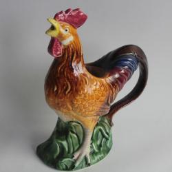 Pichet zoomorphe barbotine Coq