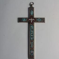 Ancienne Croix micro-mosaïque Rome Italie