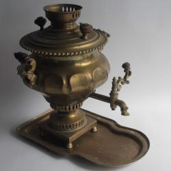 Samovar impérial russe laiton N.I. Goltyakova Toula XIXe siècle