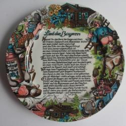 Assiette humoristique bavaroise Chanson Lied der Bayern