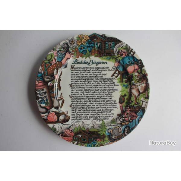 Assiette humoristique bavaroise Chanson Lied der Bayern