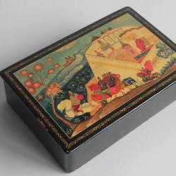 Boîte laquée Russe Mstera Bogatyrs prince Vladimir