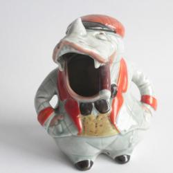 Pot zoomorphe humoristique Rhinocéros au cigare