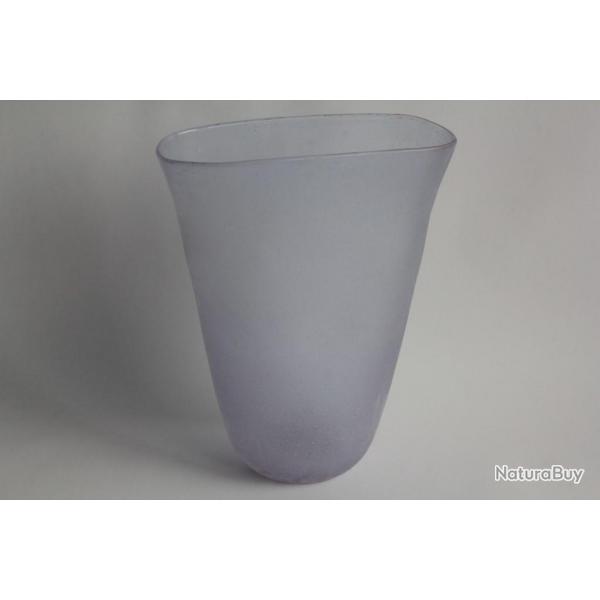 Vase verre souffl givr Murano Scavo