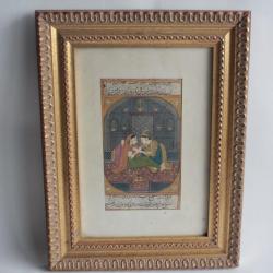 Dessin original rehaussé Moghol Indo-persan XIXe