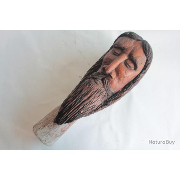 Tte de Christ bois sculpt