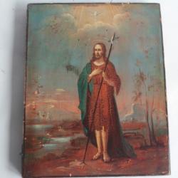 Icône orthodoxe russe Saint Jean-Baptiste XIXe siècle