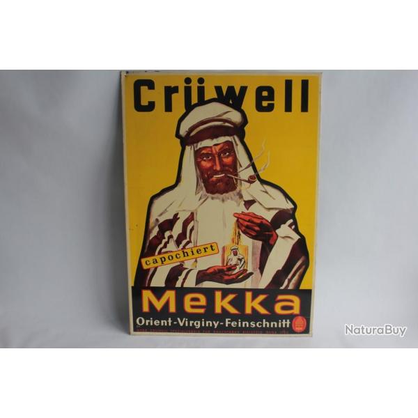 Plaque tle publicitaire Tabac Crwel Mekka cigarette