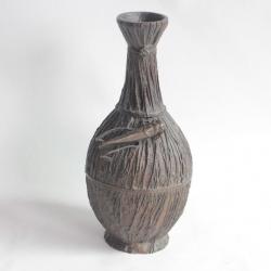 Vase bronze foin sauterelle Meiji Japon