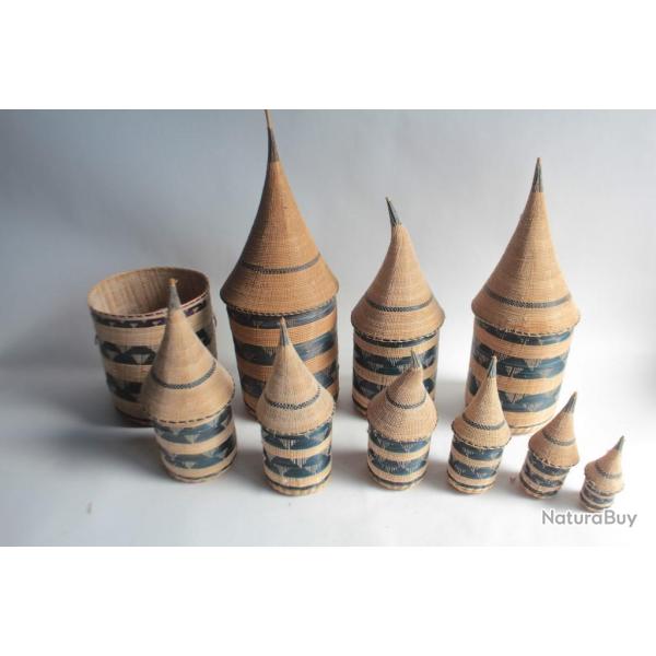 Paniers gigognes Tutsi Rwanda Burundi vannerie Afrique