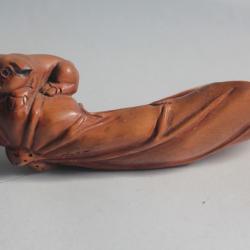 Netsuke Katabori bois Chien Japon