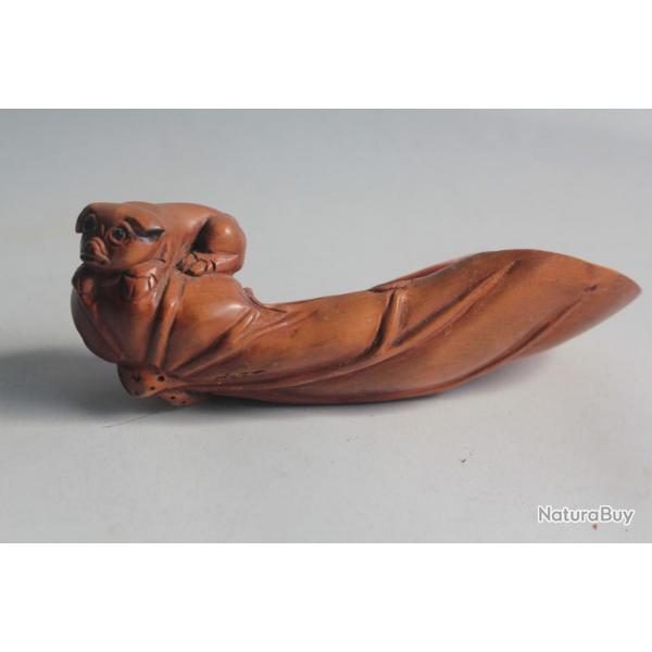 Netsuke Katabori bois Chien Japon