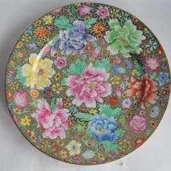 Assiette porcelaine Chine export Millefleurs