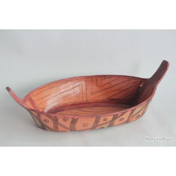 Plat terre cuite amrindien Kali'na Amrique du Sud Guyane